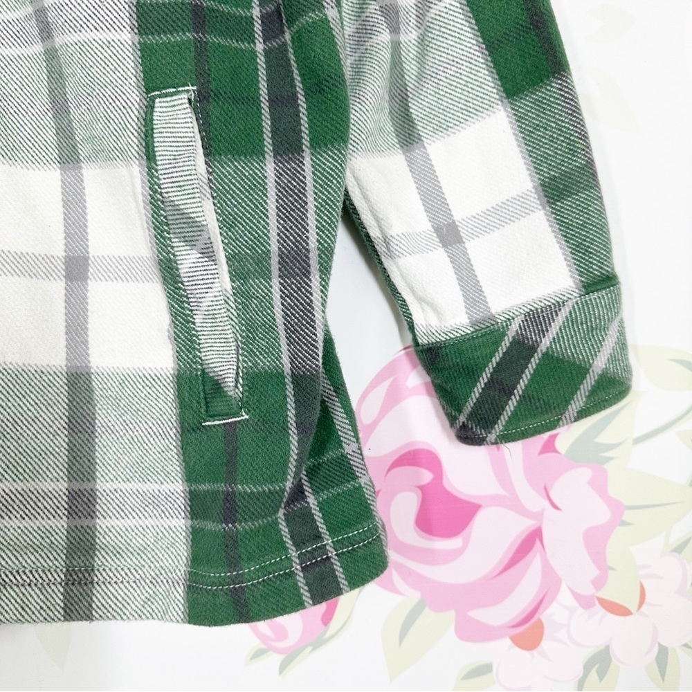 Aerie Offline Green Plaid Flannel Women's Shirt Jacket S - Picture 3 of 9